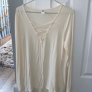 Old navy cream colors lace up shirt